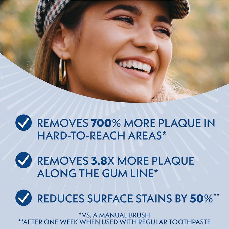 Spin Brush Smart Clean Battery Powered Electric Toothbrush for Adults with Dual Action Head, Pacer & Timer, Midnight Blue, Soft Bristles, 1 Count - Image 3